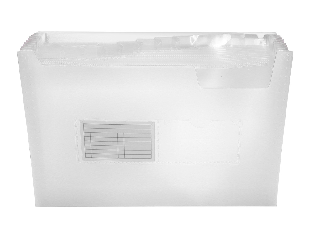 PASTA CLASSIFICADORA COM FOLE LIDERPAPEL DIN A4 TRANSPARENTE 13 DEPARTAMENTOS CRISTAL