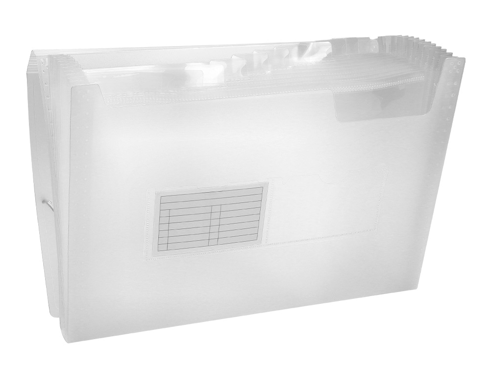 PASTA CLASSIFICADORA COM FOLE LIDERPAPEL DIN A4 TRANSPARENTE 13 DEPARTAMENTOS CRISTAL