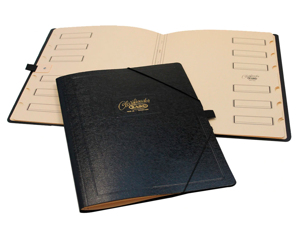 PASTA CLASSIFICADORA SARO CARTAO COMPACTO FOLIO COM 12 DEPARTAMENTOS PRETA