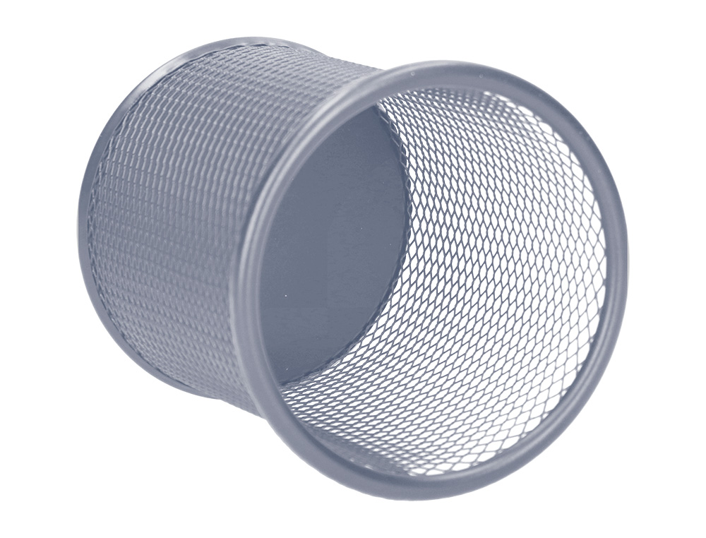 PORTA LAPIS Q-CONNECT REDONDO METALICO DE REDE PRATA