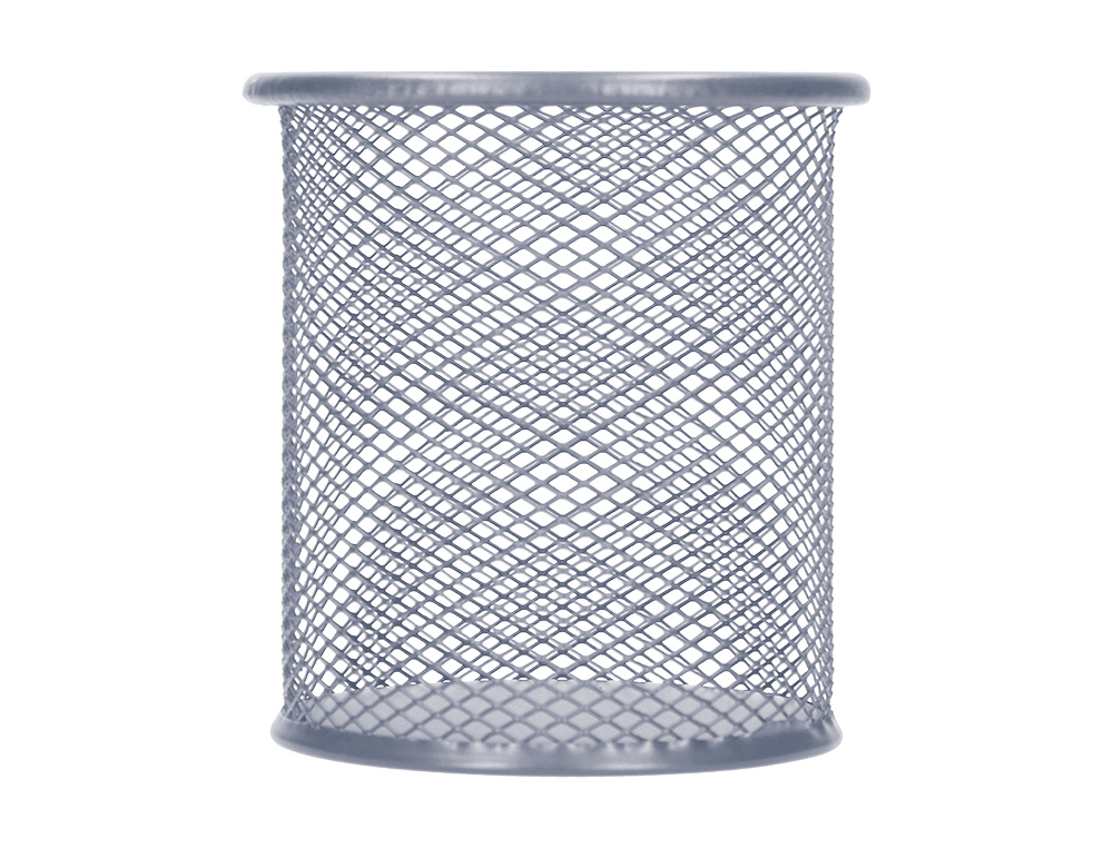 PORTA LAPIS Q-CONNECT REDONDO METALICO DE REDE PRATA