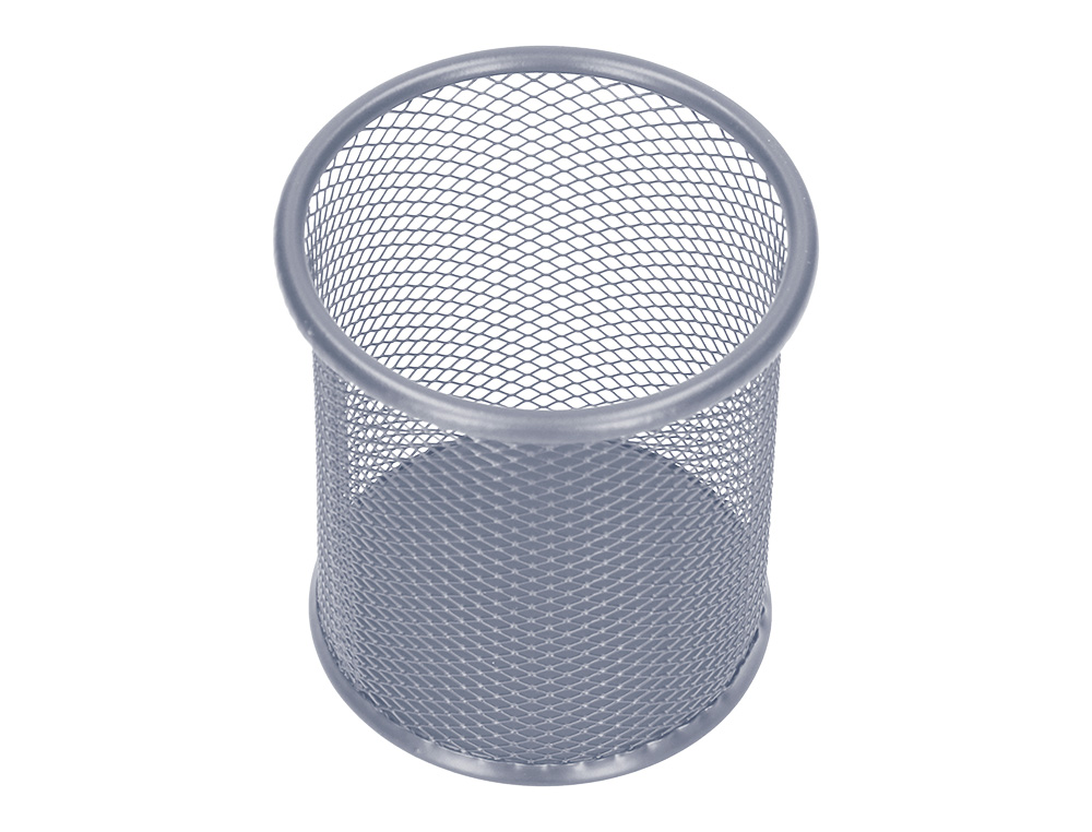 PORTA LAPIS Q-CONNECT REDONDO METALICO DE REDE PRATA