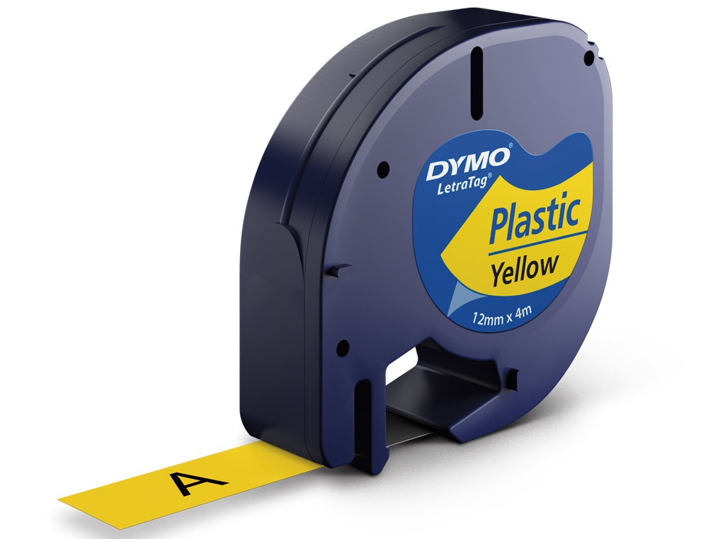 FITA DYMO 12MMX4MT -PRETO/AMARELO FORTE PARA MAQUINA LETRATAG