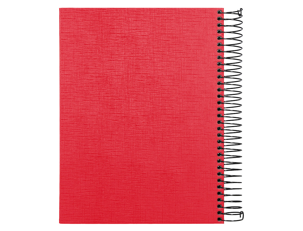 CADERNO ESPIRAL LIDERPAPEL A5 MICRO PAPERCOAT CAPA FORRADA 140 F 75 GR QUADRICULA 5MM 5 BANDAS 6 FUROS VERMELHO