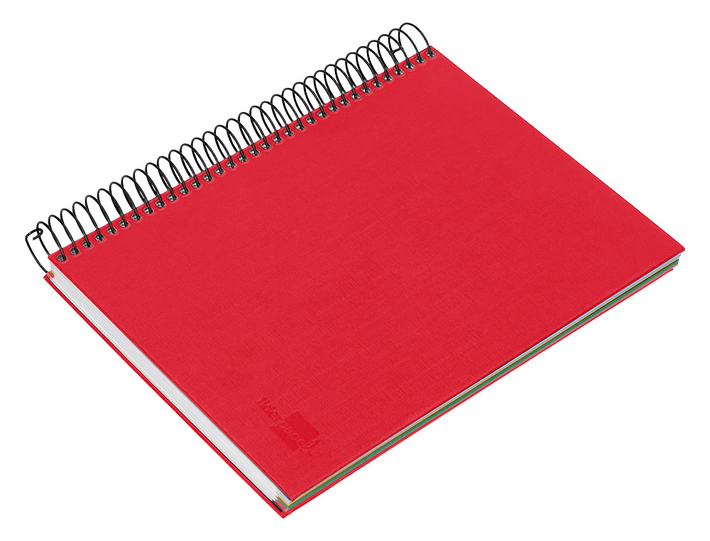 CADERNO ESPIRAL LIDERPAPEL A5 MICRO PAPERCOAT CAPA FORRADA 140 F 75 GR QUADRICULA 5MM 5 BANDAS 6 FUROS VERMELHO
