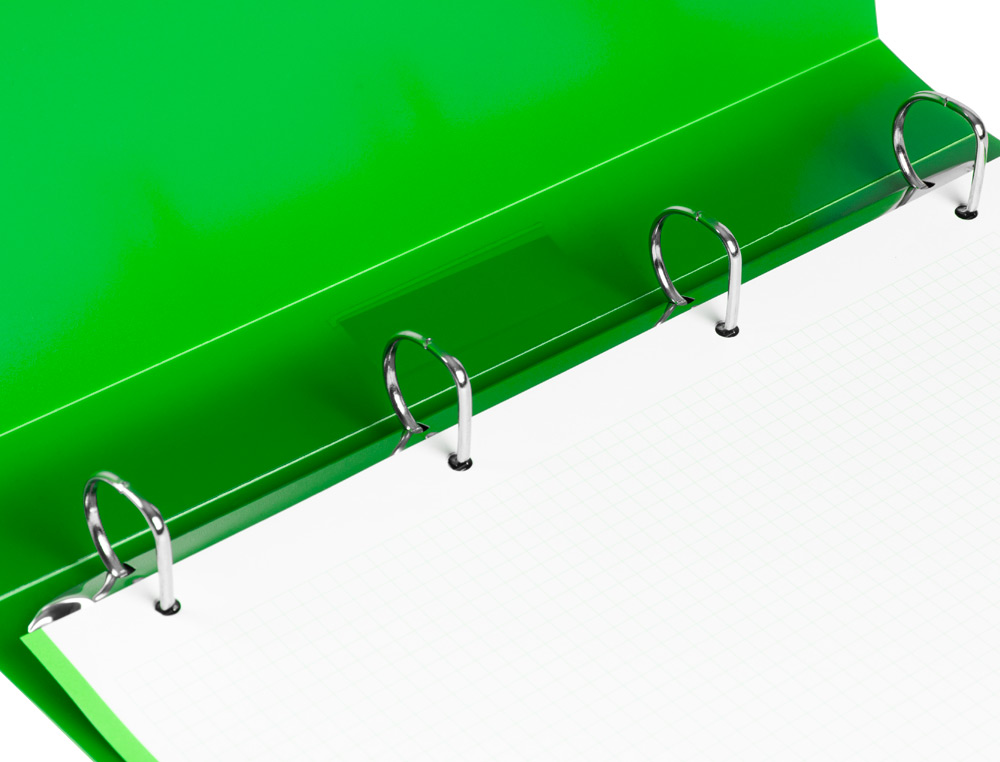 PASTA LIDERPAPEL POLIPROPILENO DIN A4 4 ANEIS 25 MM MISTOS VERDE TRANSLUCIDO