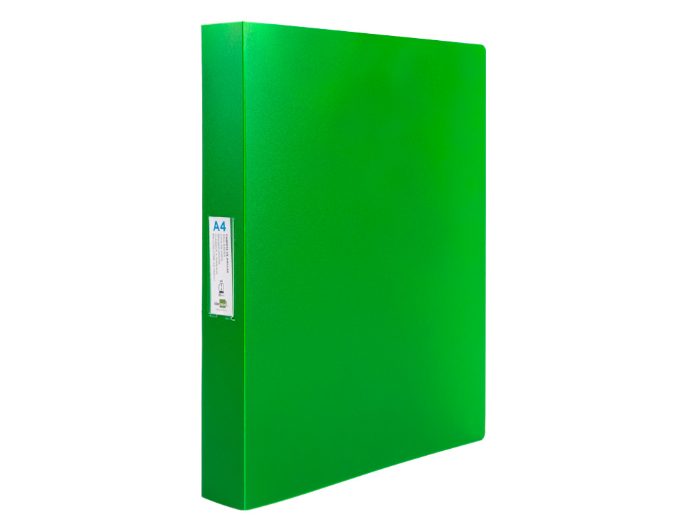 PASTA LIDERPAPEL POLIPROPILENO DIN A4 4 ANEIS 25 MM MISTOS VERDE TRANSLUCIDO