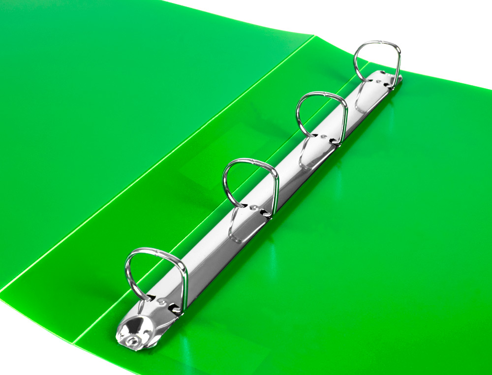 PASTA LIDERPAPEL POLIPROPILENO DIN A4 4 ANEIS 25 MM MISTOS VERDE TRANSLUCIDO