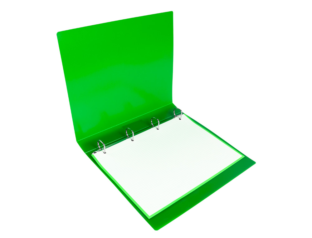 PASTA LIDERPAPEL POLIPROPILENO DIN A4 4 ANEIS 25 MM MISTOS VERDE TRANSLUCIDO