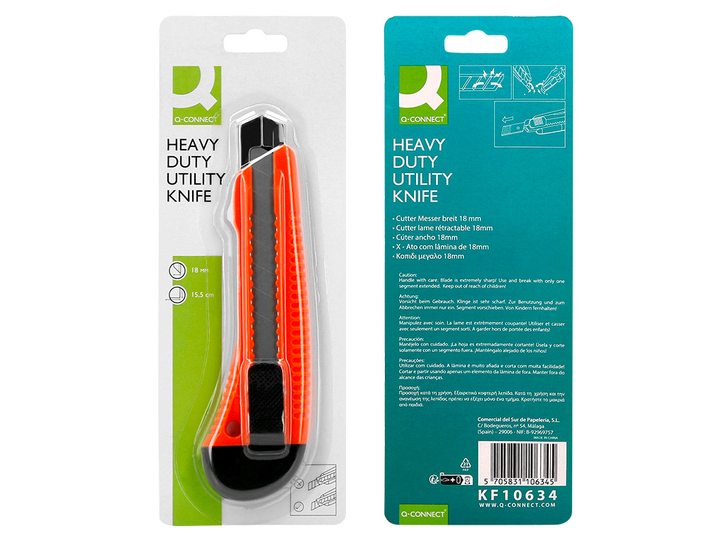 X-ATO Q-CONNECT LARGO DE PLSTICO LAMINA DE ACO 18 MM DE LARGURA COMPRIMENTO 155 MM BLISTER DE 1 UNIDADE