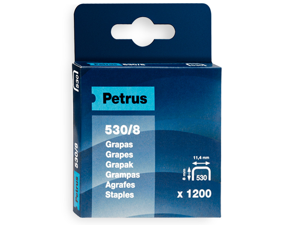 AGRAFES PETRUS PARA CRAVADORA 530/8 CAIXA 1200 UNIDADES