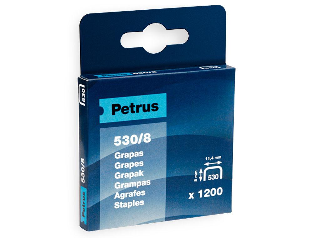 AGRAFES PETRUS PARA CRAVADORA 530/8 CAIXA 1200 UNIDADES