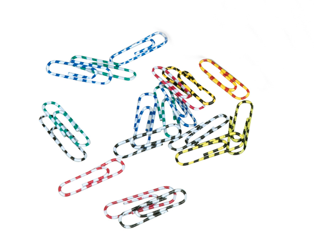 CLIPS DE COR RAIADOS Q-CONNECT - 50 MM CAIXA DE 30 UNIDADES
