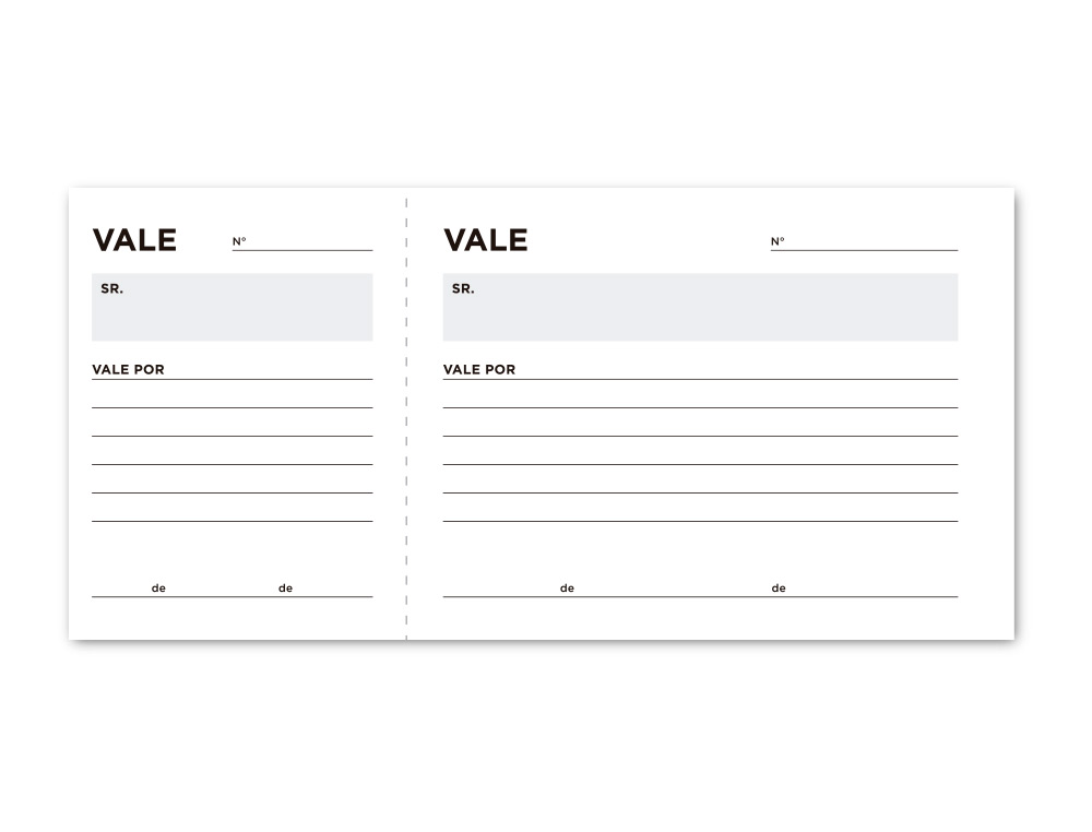 VALE DE CAIXA SIMPLES 205X112 MM