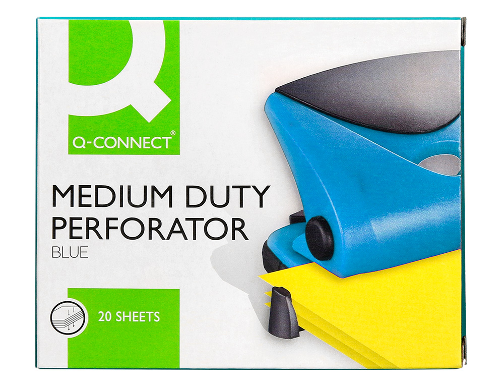 FURADOR Q-CONNECT CAPACIDADE 20 FOLHAS AZUL