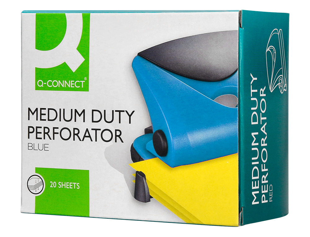 FURADOR Q-CONNECT CAPACIDADE 20 FOLHAS AZUL