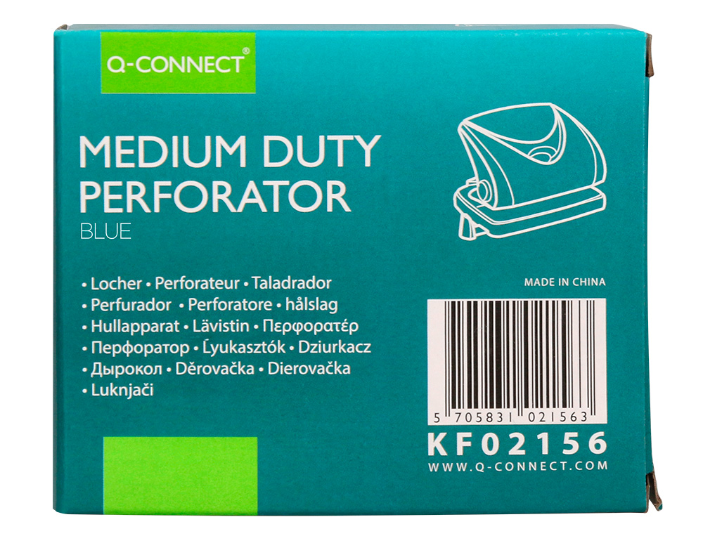 FURADOR Q-CONNECT CAPACIDADE 20 FOLHAS AZUL
