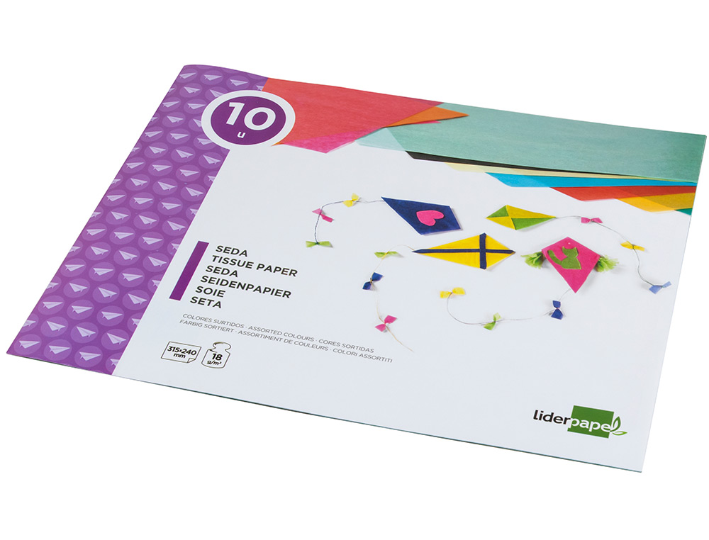 BLOCO TRABALHOS MANUAIS LIDERPAPEL SEDA FOLIO 10 FOLHAS SORTIDO