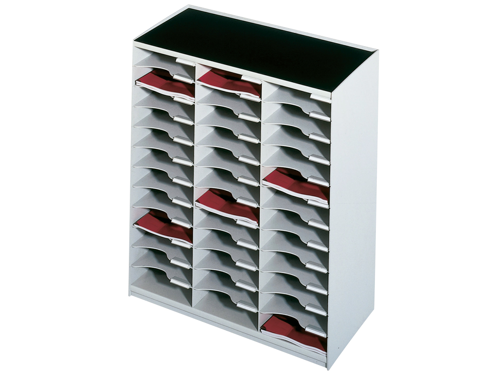 MODULO CLASSIFICADOR PAPERFLOW MONO-BLOCO COM 36 DIVISORIAS NA COR CINZA