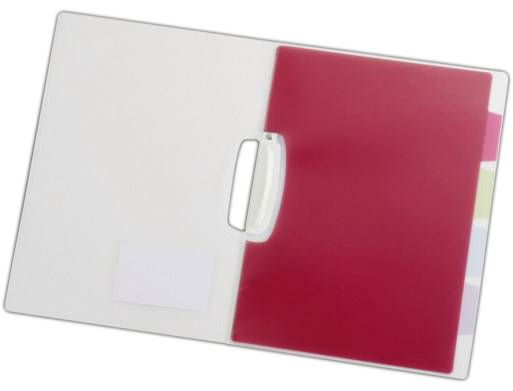 BOLSA DOSSIER LIDERPAPEL COM CLIP LATERAL DIN A4 CRISTAL COM SEPARADORES