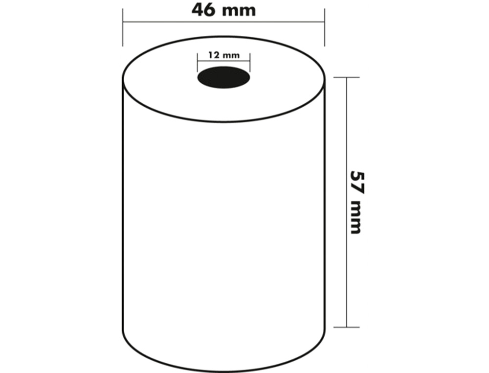 ROLO TERMICO PARA IMPRESSORA 57X47X11 MM 58 GR