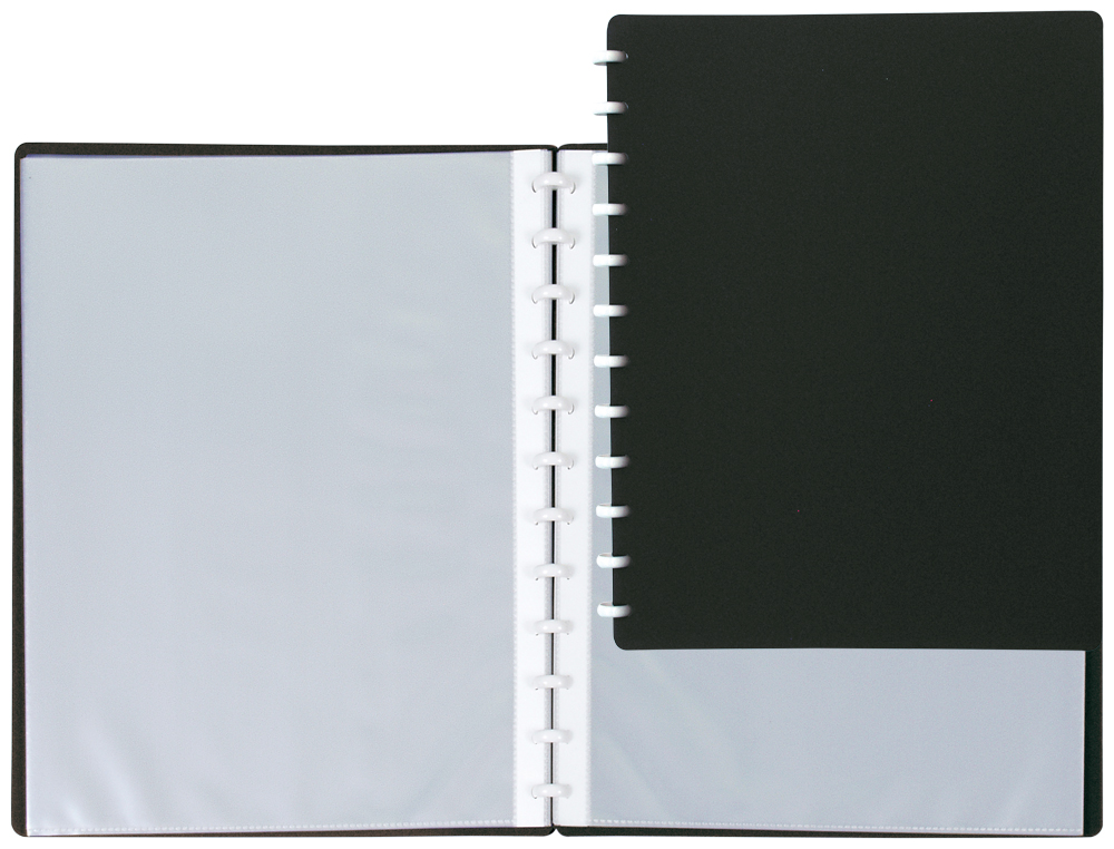 CAPA CATALOGO LIDERPAPEL COM ANEIS PLASTICOS PRETO