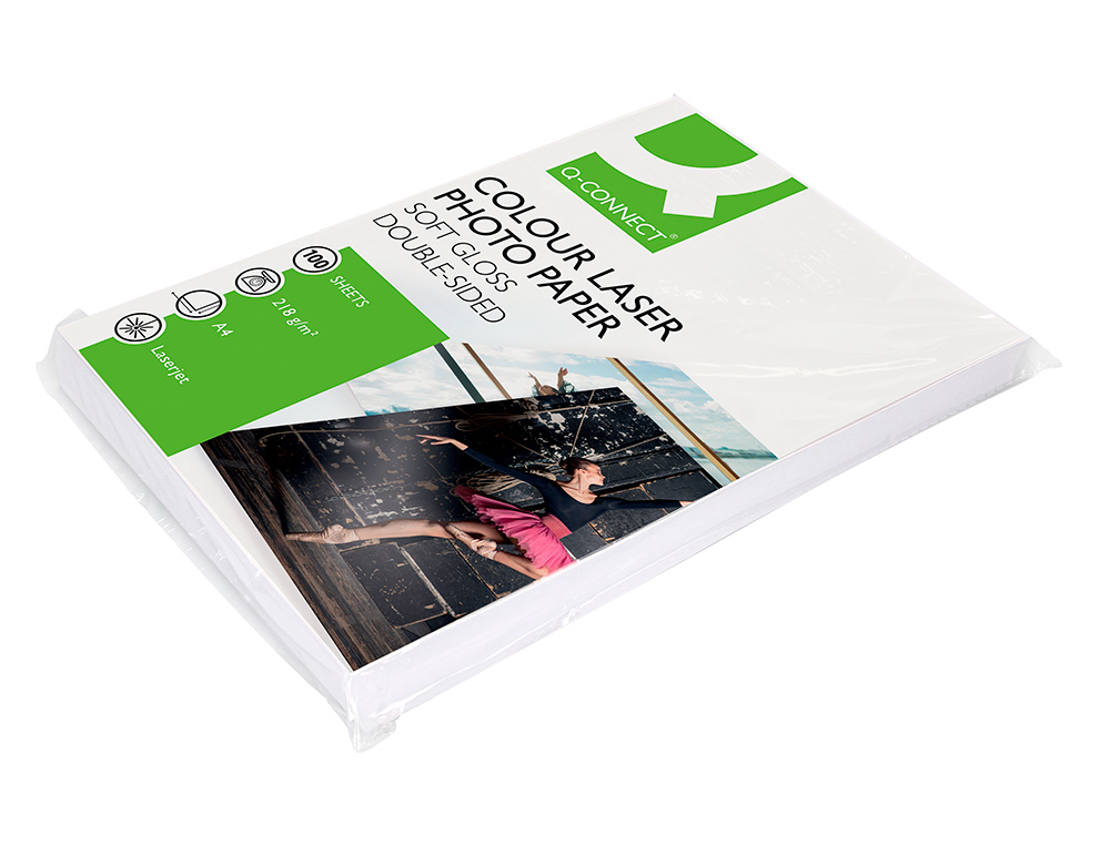 PAPEL FOTOGRAFIA Q-CONNECT GLOSSY 218 GR CAIXA 100 FOLHAS