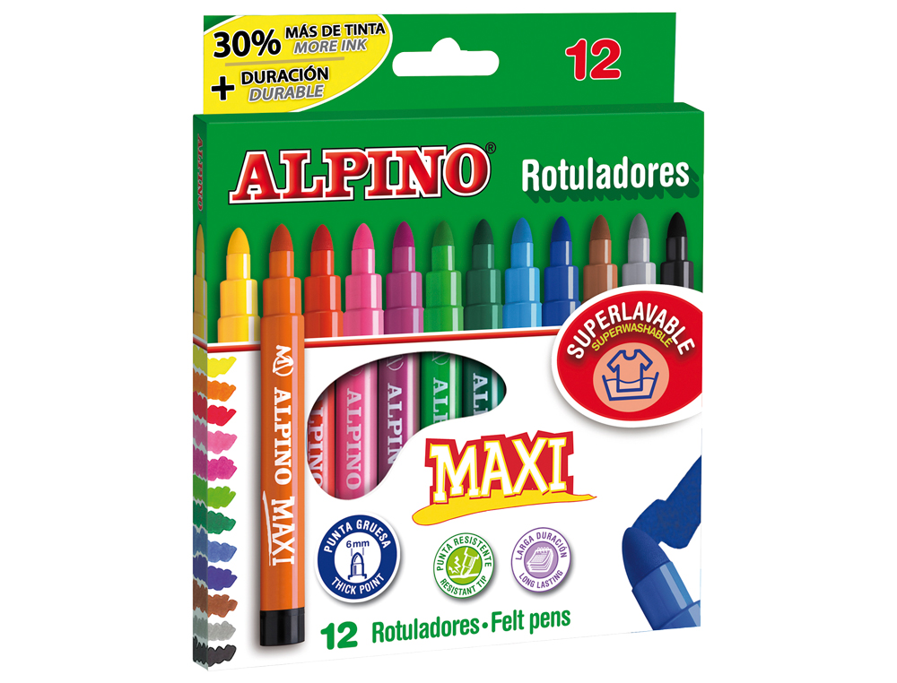 MARCADOR ALPINO MAXI 12 UNIDADES