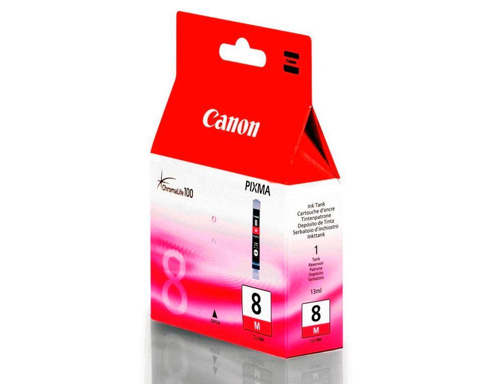 TINTEIRO CANON IP3300 4200 430 5200 5200R 5300 6600D 6700D, MP500 530 600 800 810, IX4000 IX5000,PRO 9000-MAGENTA CLI-8