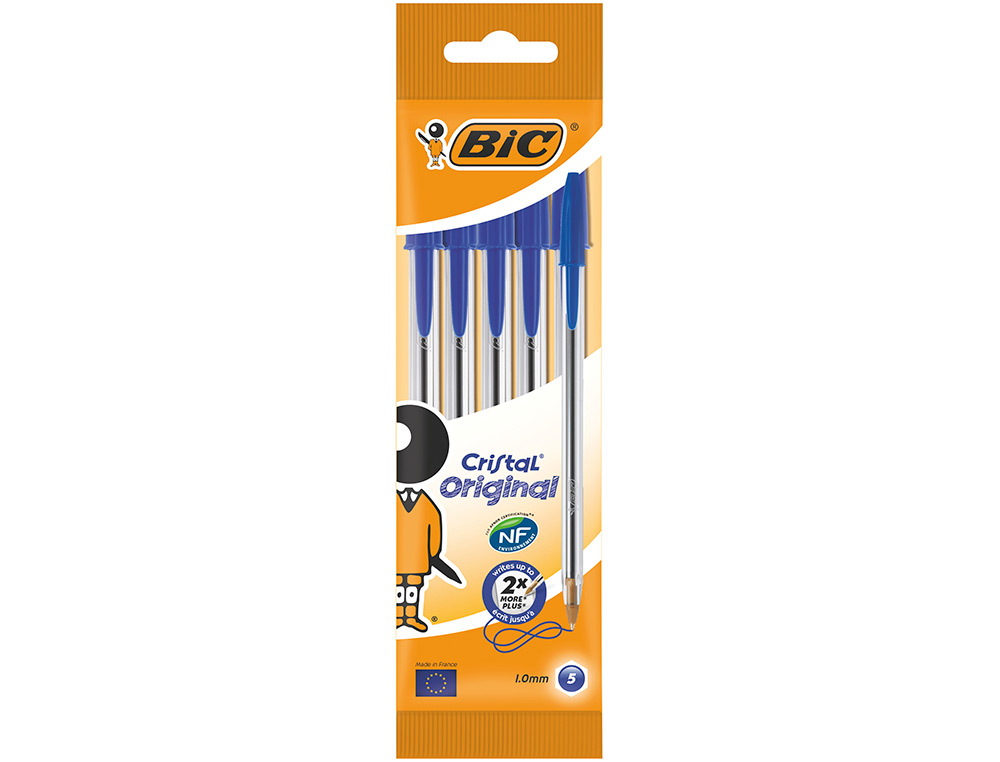 ESFEROGRFICA BIC CRISTAL , 5 AZUIS - EM BLISTER