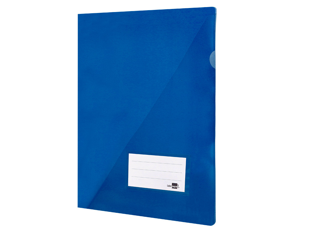 BOLSA DOSSIER LIDERPAPEL DIN A4 POLIPROPILENO 180 MICRONS AZUL TRANSLUCIDO 20 FOLHAS