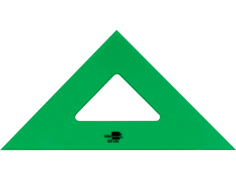 ESQUADRO LIDERPAPEL 25 CM PLASTICO VERDE