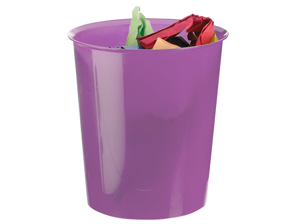 CESTO Q-CONNECT DE PAPEIS EM PLASTICO VIOLETA TRANSLUCIDO 16 LITROS - 31 X 29 CM
