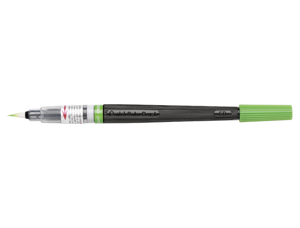 PINCEL COM TINTA A BASE DE AGUA PENTEL GFL VERDE CLARO PONTA DE NYLON PORTATIL COM TAMPA RECARREGAVEL