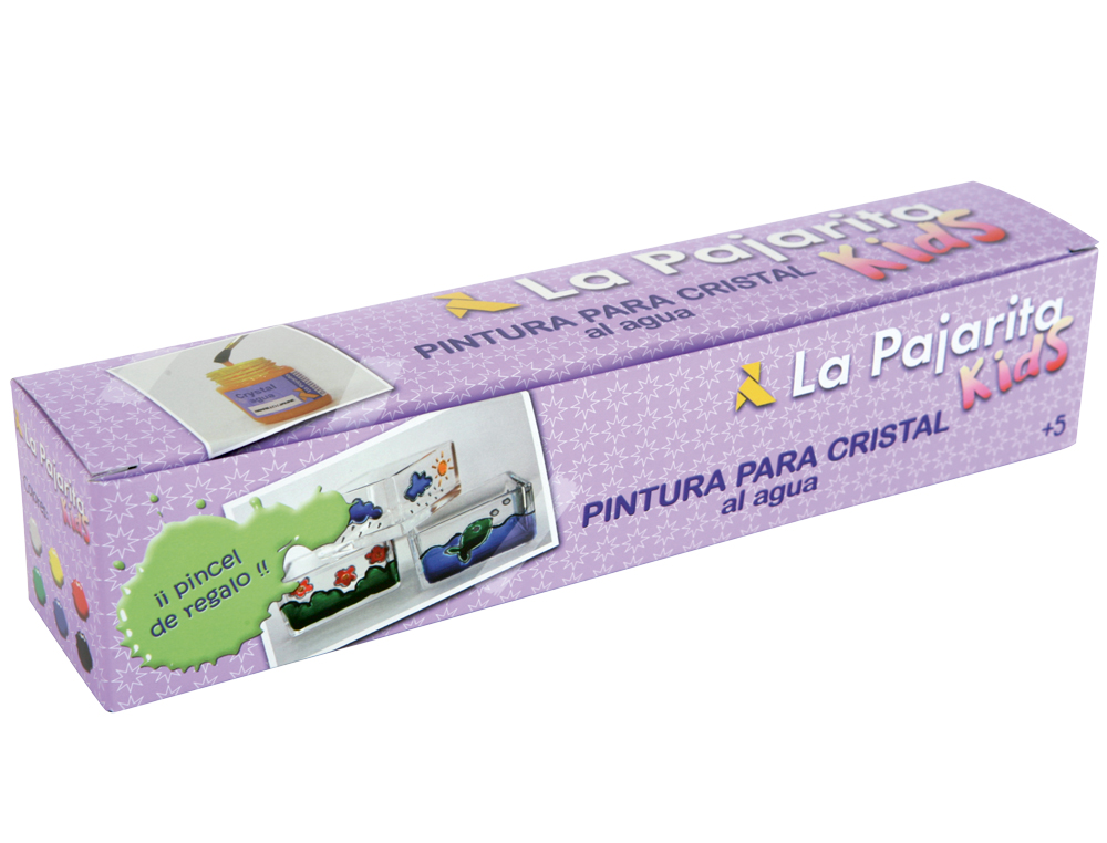 PINTURA LACA CRISTAL LA PAJARITA -SET DE 6 CORES SORTIDAS +PINCEL