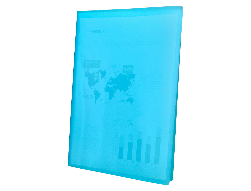CAPA CATALOGO LIDERPAPEL 10 BOLSAS POLIPROPILENO DIN A4 AZUL
