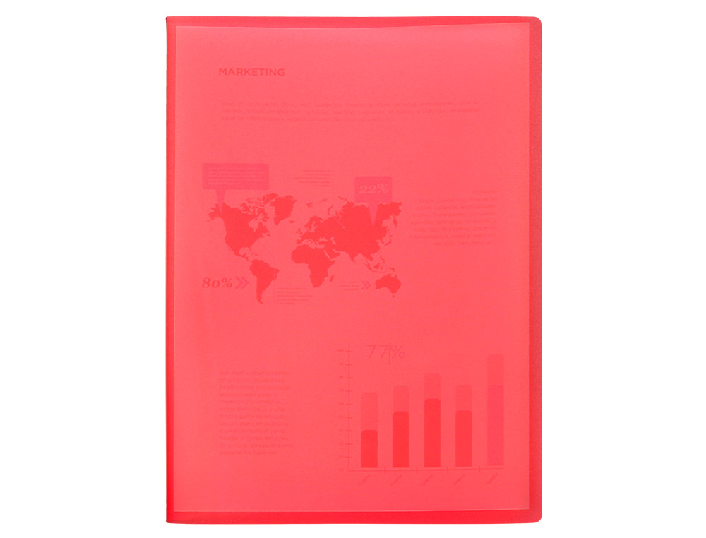 CAPA CATALOGO LIDERPAPEL 30 BOLSAS POLIPROPILENO DIN A4 VERMELHO