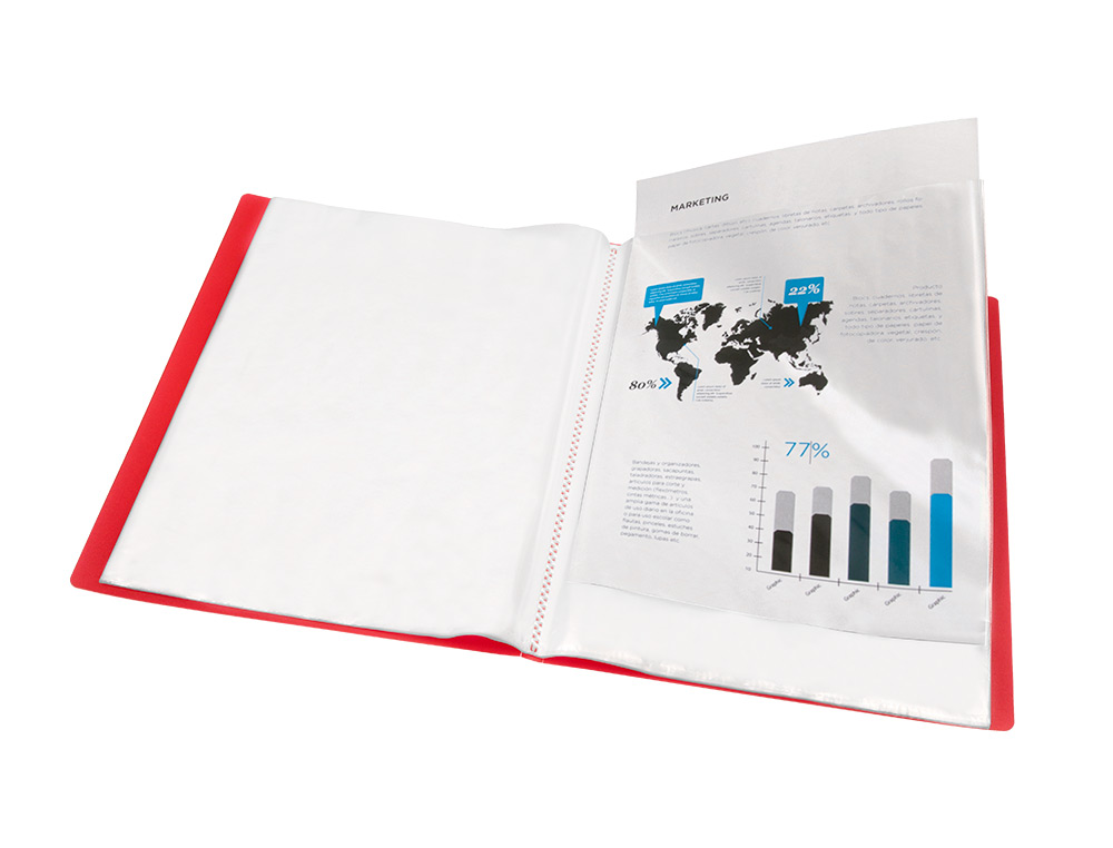 CAPA CATALOGO LIDERPAPEL 30 BOLSAS POLIPROPILENO DIN A4 VERMELHO