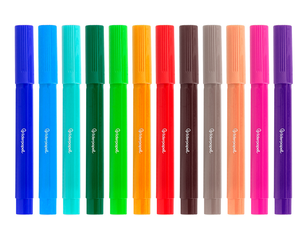 MARCADOR LIDERPAPEL FELTRO JUMBO CAIXA 12 CORES