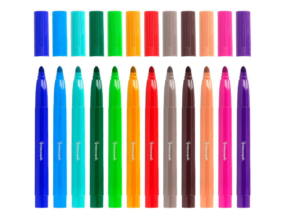 MARCADOR LIDERPAPEL FELTRO JUMBO CAIXA 12 CORES