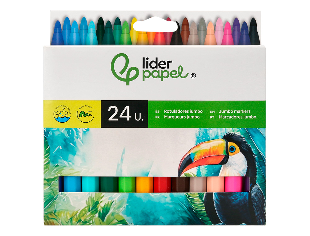MARCADOR LIDERPAPEL FELTRO JUMBO CAIXA 24 CORES