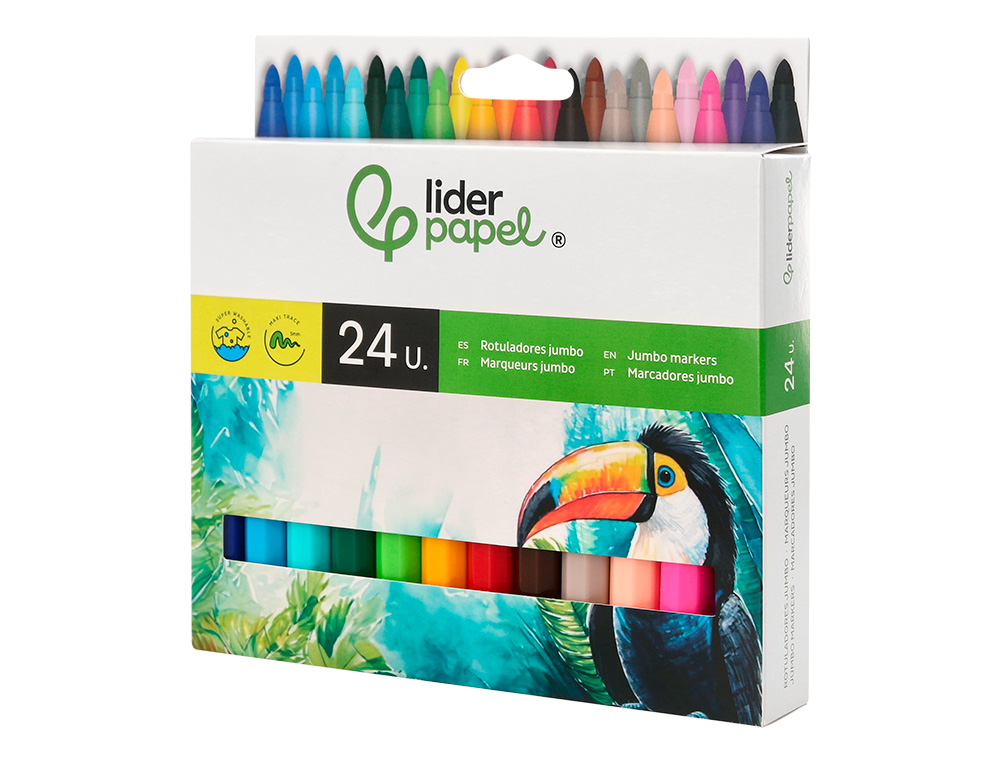 MARCADOR LIDERPAPEL FELTRO JUMBO CAIXA 24 CORES