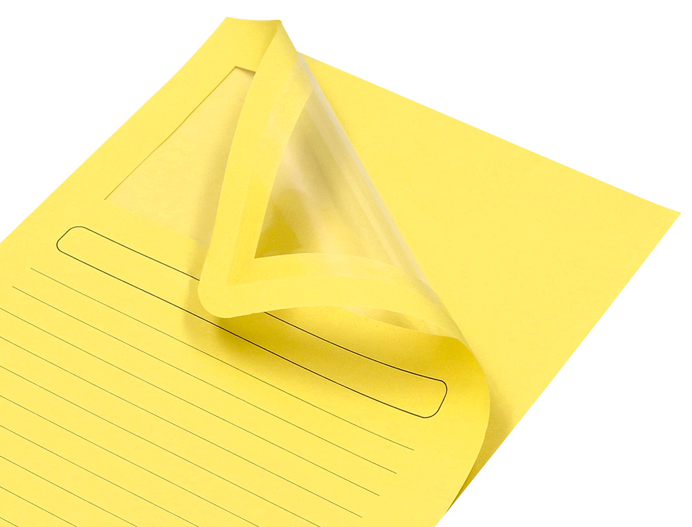 CLASSIFICADOR Q-CONNECT EM CARTOLINA DIN A4 AMARELO COM JANELA TRANSPARENTE 120 GR