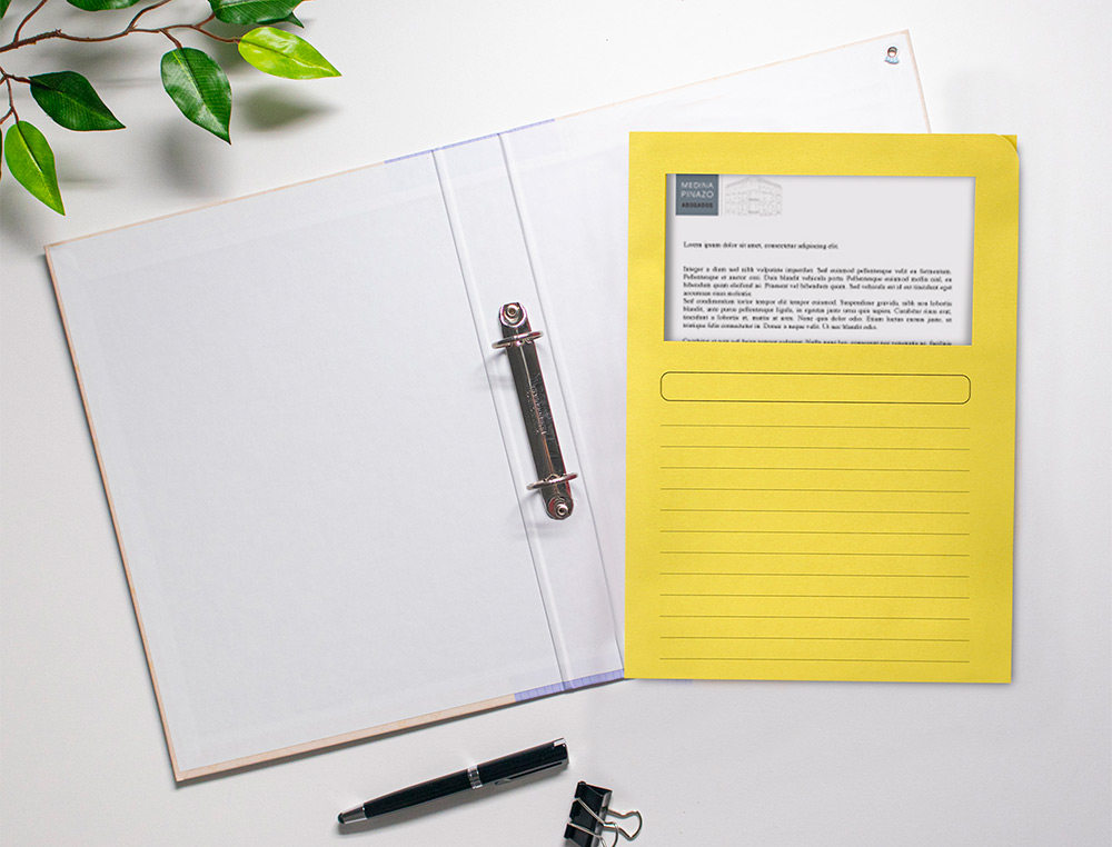 CLASSIFICADOR Q-CONNECT EM CARTOLINA DIN A4 AMARELO COM JANELA TRANSPARENTE 120 GR