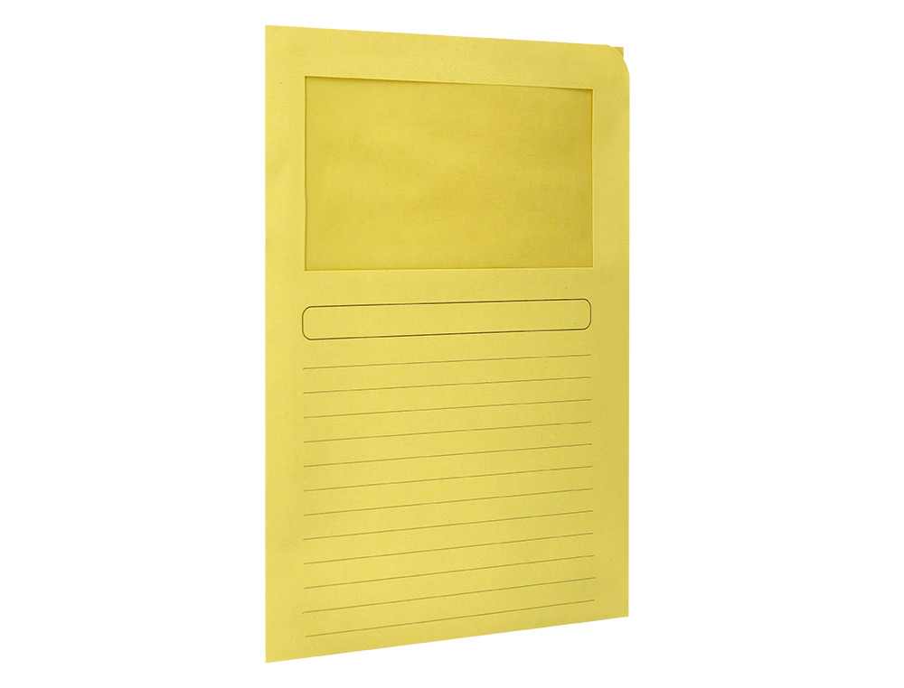 CLASSIFICADOR Q-CONNECT EM CARTOLINA DIN A4 AMARELO COM JANELA TRANSPARENTE 120 GR