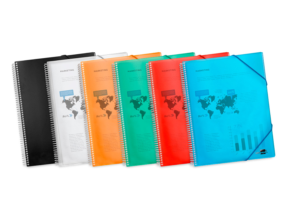 CAPA CATALOGO LIDERPAPEL COM ESPIRAL 10 BOLSAS POLIPROPILENO DIN A4 VERMELHO