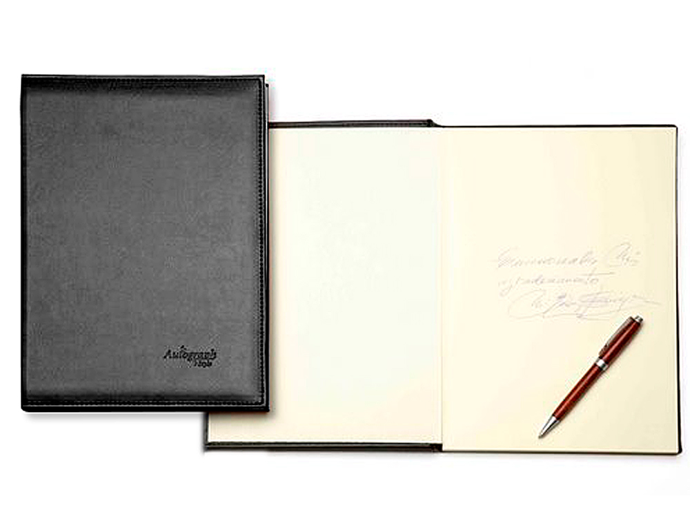 LIVRO DE ASSINATURAS AUTOGRAPH 6876 CAPA ACOLCHOADA PRETA 305X210 MM
