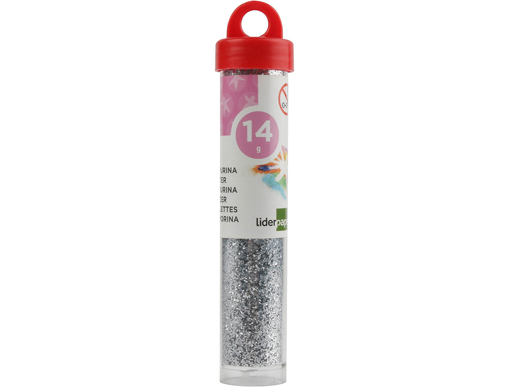 PURPURINA LIDERPAPEL FANTASIA COR PRATA FRASCO DE 14 GR