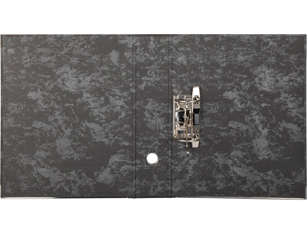 PASTA DE ARQUIVO DE ALAVANCA EM CARTAO FORRADO FOLIO MARMOREADO PRETO COM CAIXA CLASSIC RBLUE