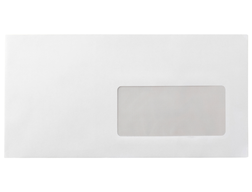 ENVELOPE LIDERPAPEL N.4 AMERICANO BRANCO 115X225 MM TIRA DE SILICONE JANELA DIREITA PACK DE 25 UNIDADES